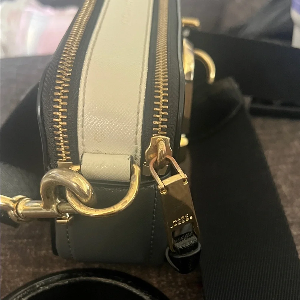 Marc Jacobs Black and Cream Crossbody Bag with Gold Accents - Picture 3 of 7